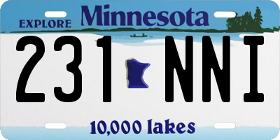 MN license plate 231NNI