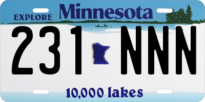 MN license plate 231NNN