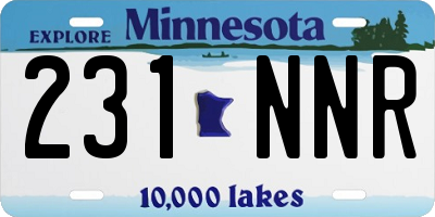 MN license plate 231NNR