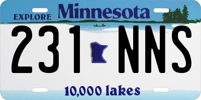 MN license plate 231NNS