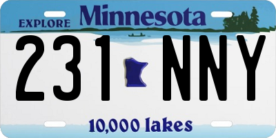 MN license plate 231NNY