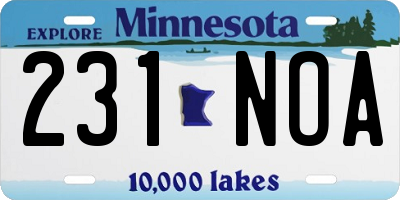 MN license plate 231NOA