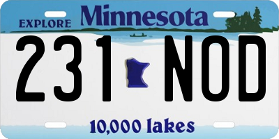 MN license plate 231NOD