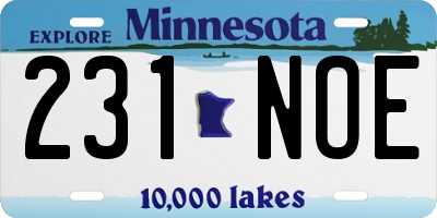 MN license plate 231NOE