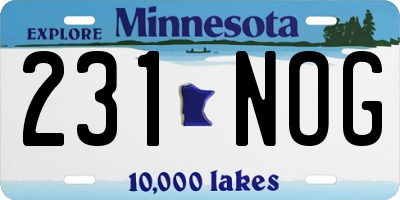 MN license plate 231NOG