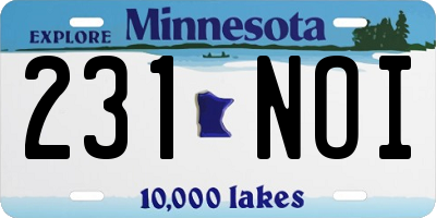 MN license plate 231NOI