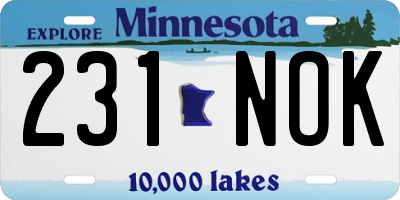 MN license plate 231NOK