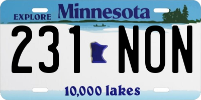 MN license plate 231NON