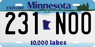 MN license plate 231NOO