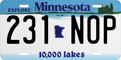 MN license plate 231NOP