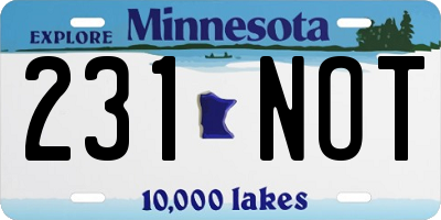 MN license plate 231NOT