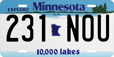 MN license plate 231NOU