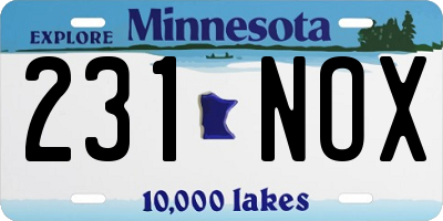 MN license plate 231NOX