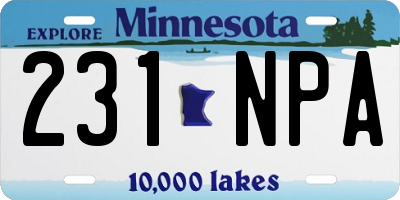 MN license plate 231NPA