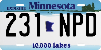 MN license plate 231NPD