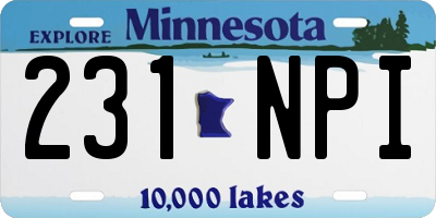 MN license plate 231NPI