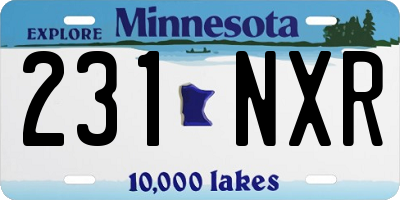 MN license plate 231NXR