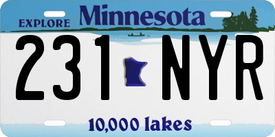 MN license plate 231NYR