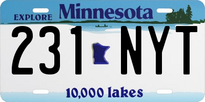MN license plate 231NYT
