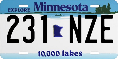 MN license plate 231NZE