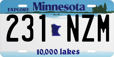 MN license plate 231NZM