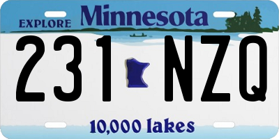 MN license plate 231NZQ