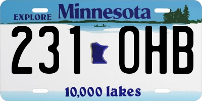 MN license plate 231OHB