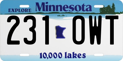 MN license plate 231OWT