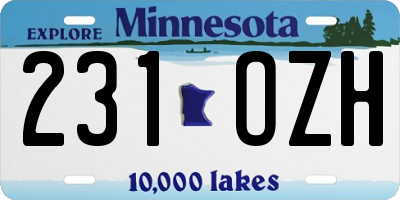 MN license plate 231OZH