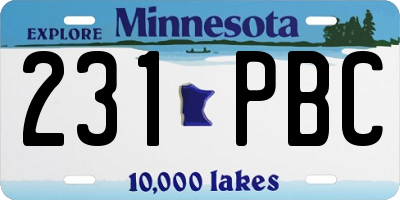MN license plate 231PBC