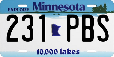 MN license plate 231PBS