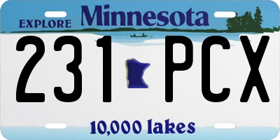 MN license plate 231PCX