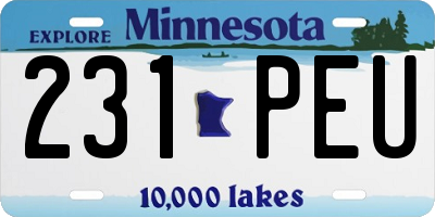 MN license plate 231PEU