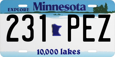 MN license plate 231PEZ
