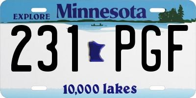 MN license plate 231PGF