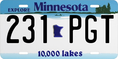 MN license plate 231PGT