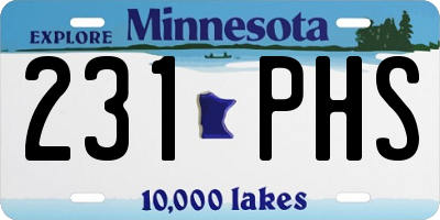 MN license plate 231PHS