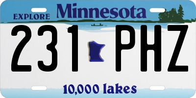 MN license plate 231PHZ
