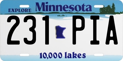 MN license plate 231PIA