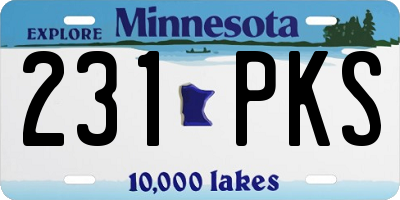 MN license plate 231PKS