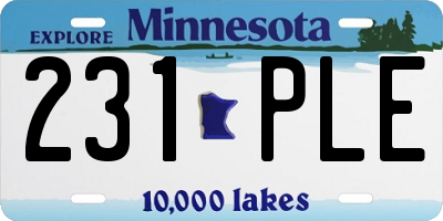 MN license plate 231PLE