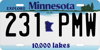 MN license plate 231PMW