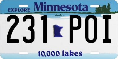 MN license plate 231POI