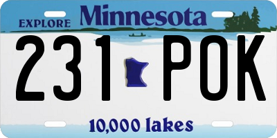 MN license plate 231POK