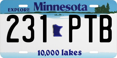 MN license plate 231PTB