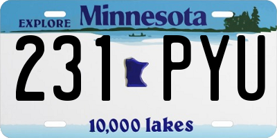 MN license plate 231PYU