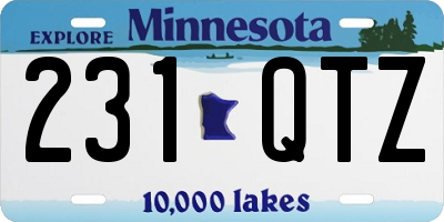 MN license plate 231QTZ