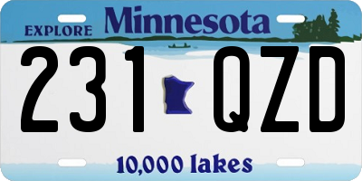 MN license plate 231QZD