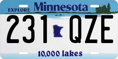 MN license plate 231QZE