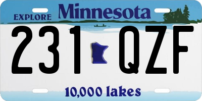 MN license plate 231QZF